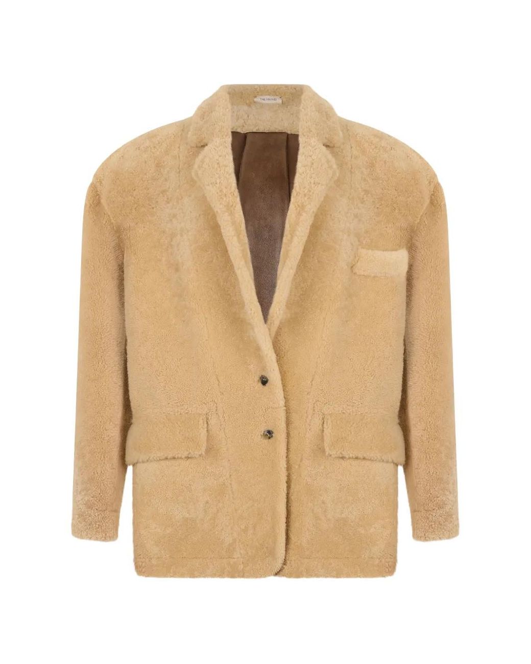 The Mannei Natural Rear-Slit Shearling Jacket