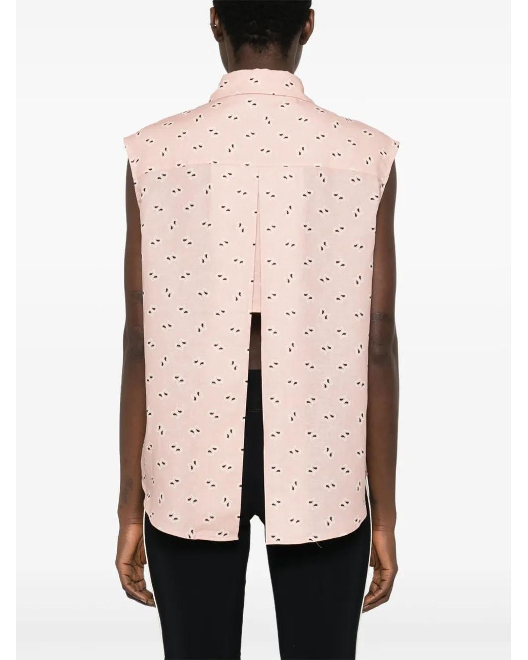 Palm Angels Pink Paisley-Print Sleeveless Shirt