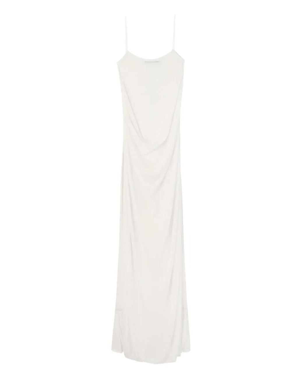 Jacquemus White Off- Spaghetti Strap Embroidered Dress