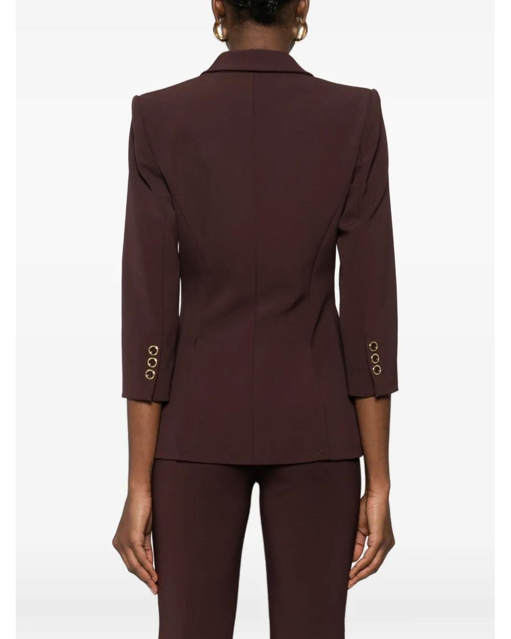 Elisabetta Franchi Brown Blazer En Crêpe