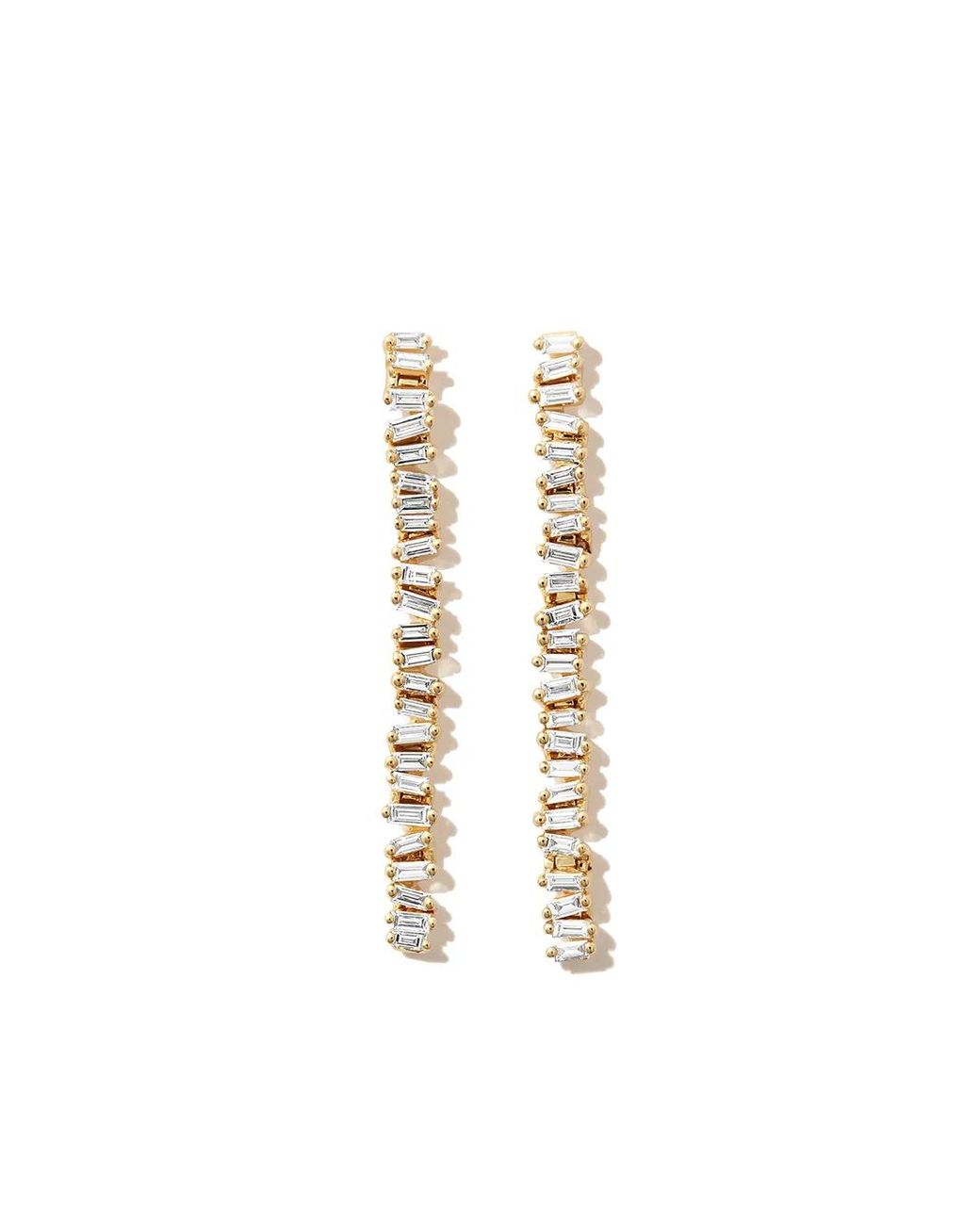Suzanne Kalan White 18Kt Savannah Midi Diamond Drop Earrings