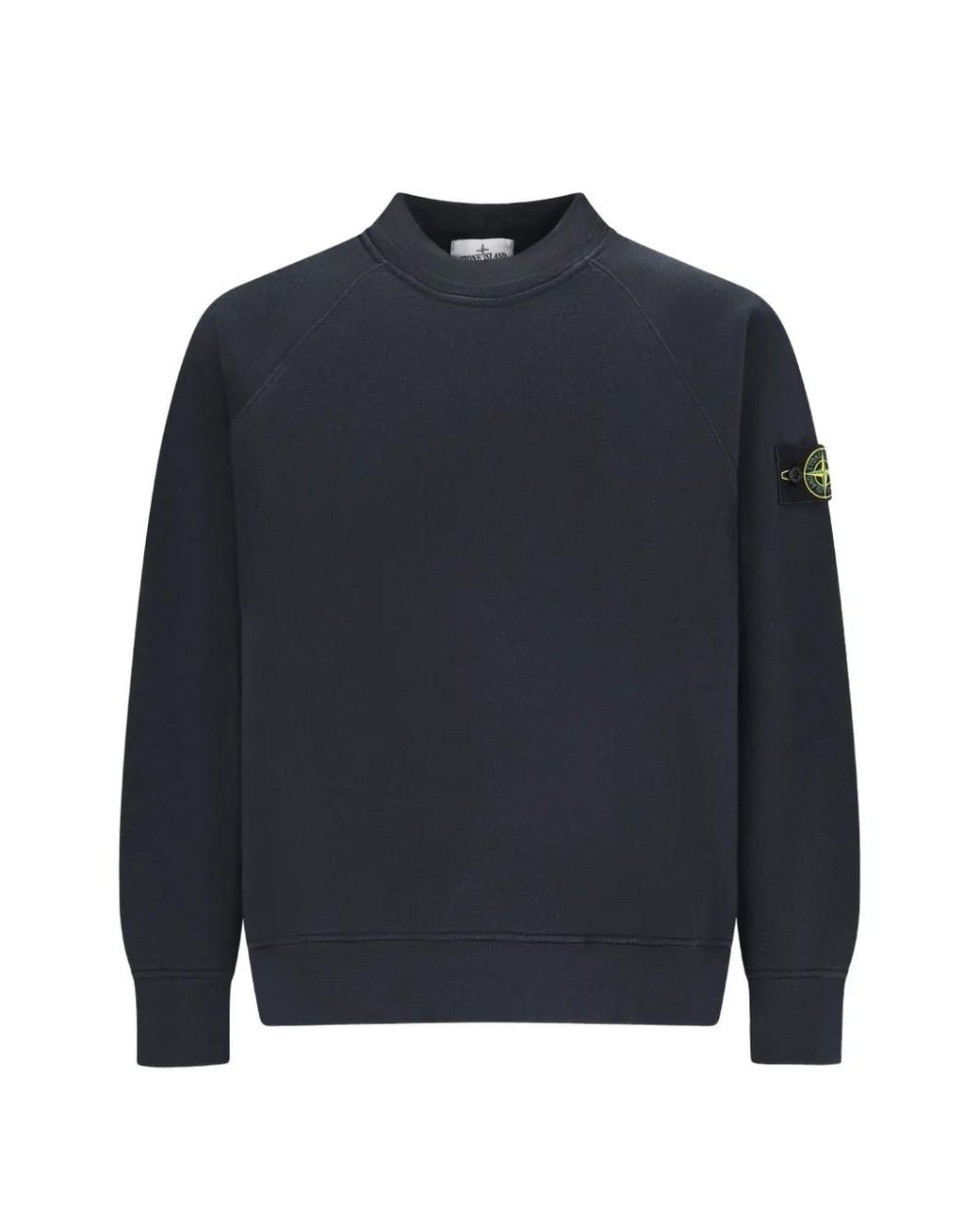 Stone Island Blue Logo-Patch Raglan-Sleeve Sweater for men