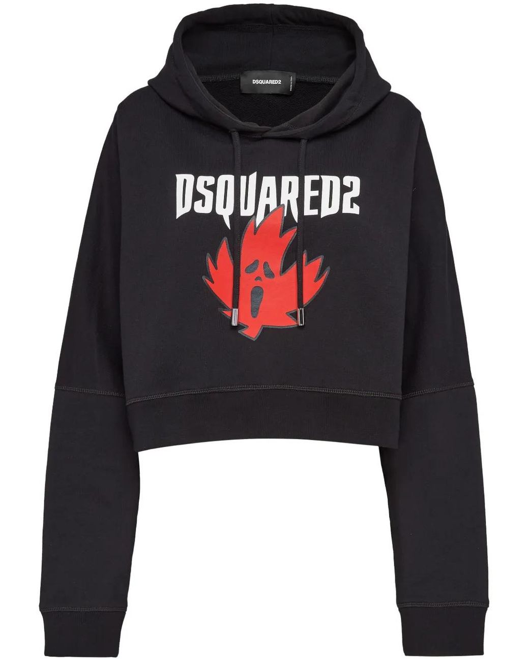 DSquared² Black Maple Leaf Cotton Hoodie