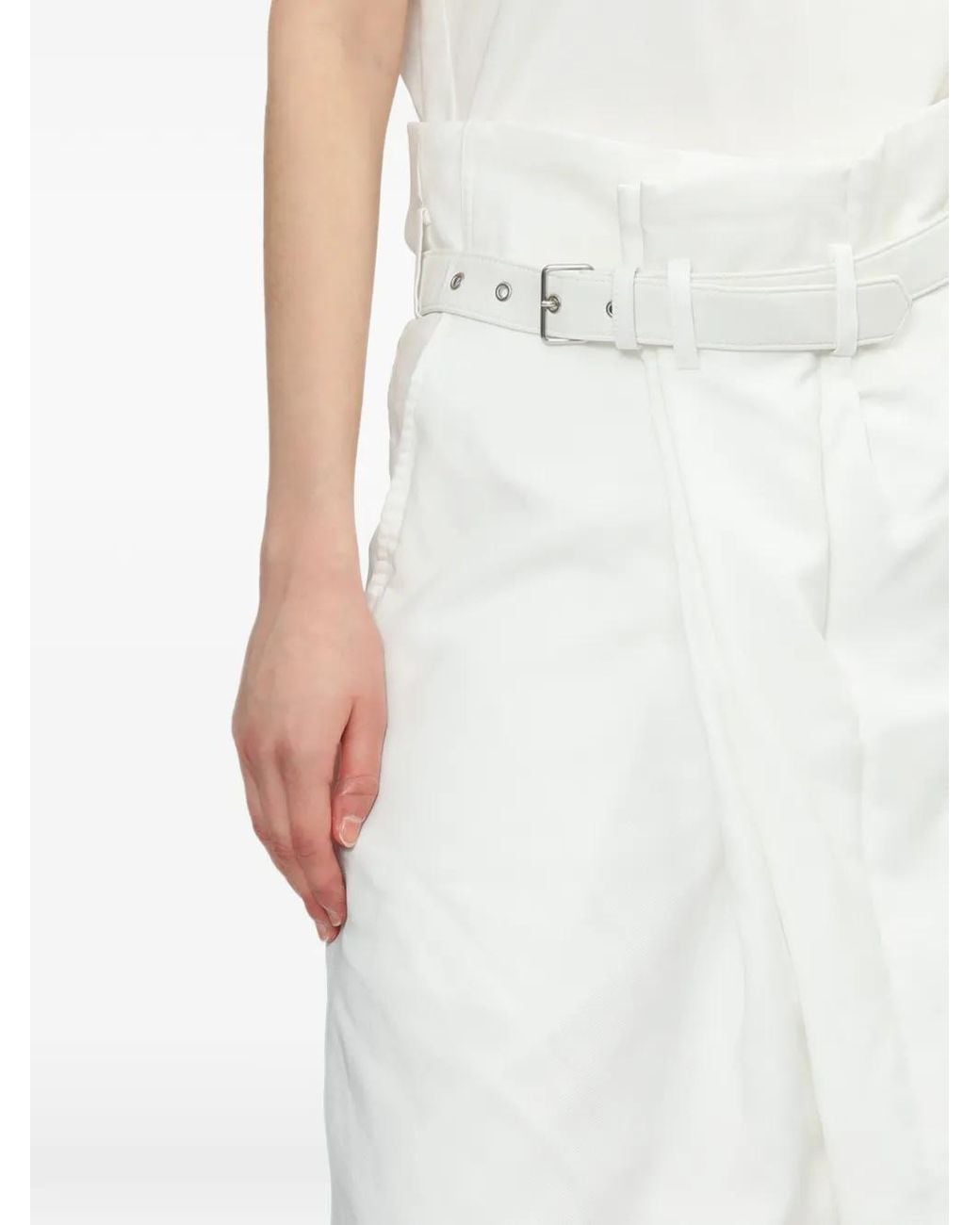 Comme des Garçons White Belted Wrap Shorts