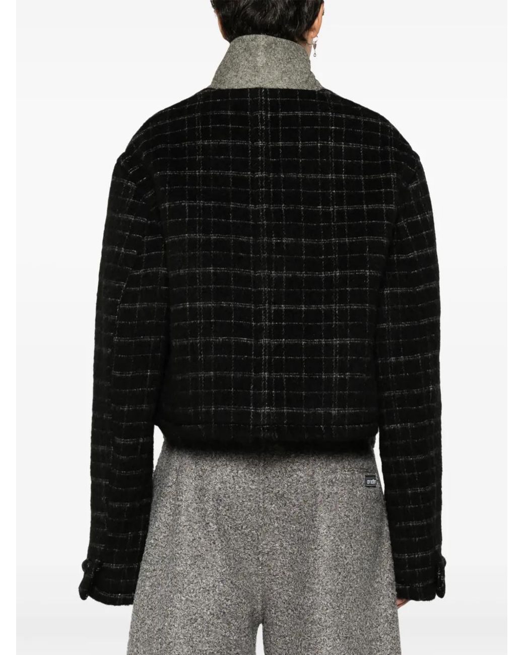 Etro Black Wool Blend Cropped Jacket