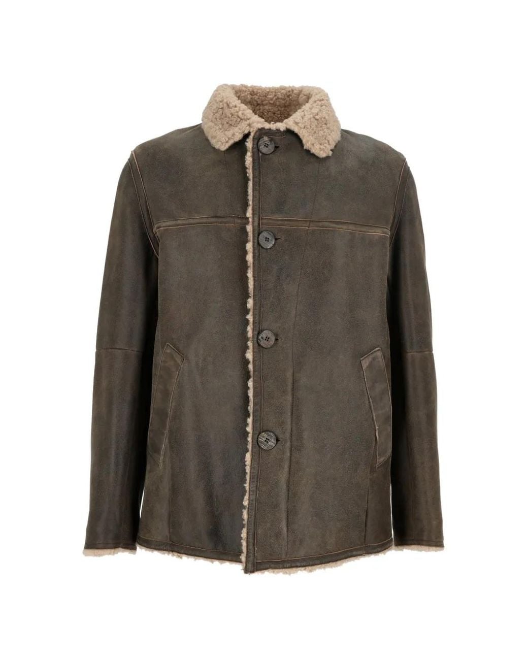 GMS-75 Green Shearling-Collar Jacket for men