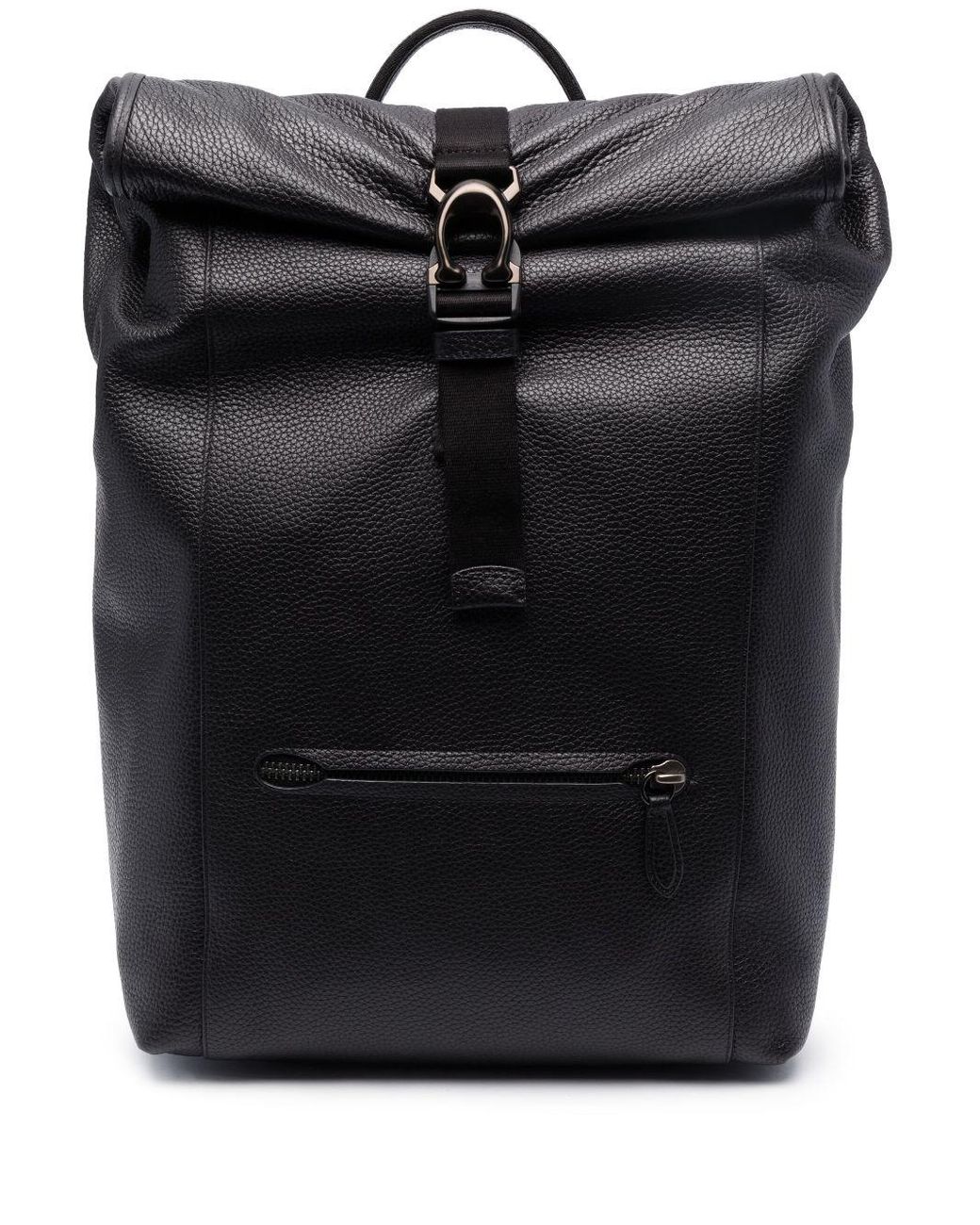 COACH Rolltop Leather Backpack in Black for Men Lyst