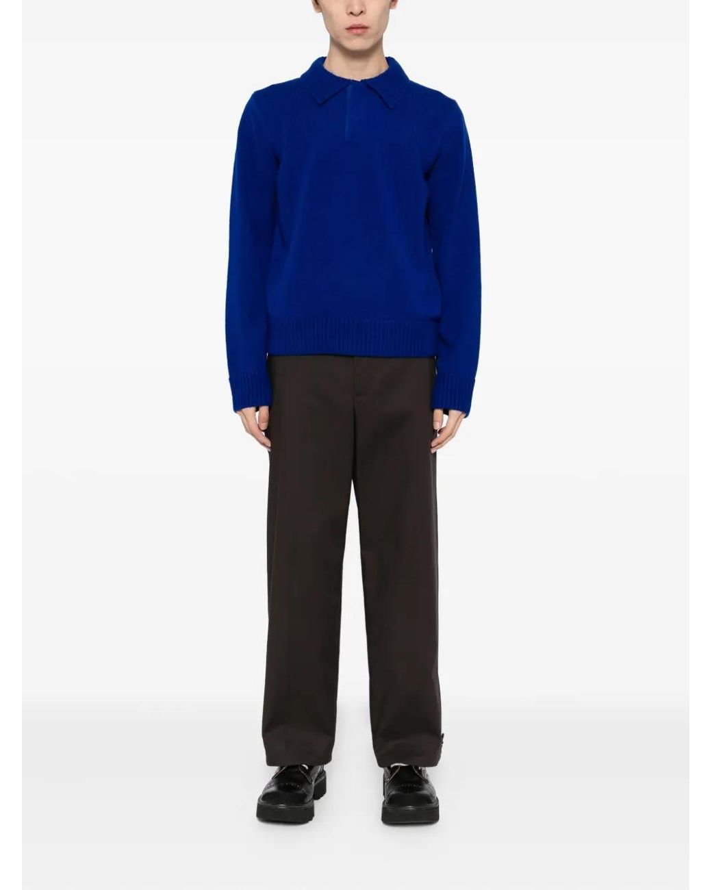 Sacai Blue Wool Jumper for men