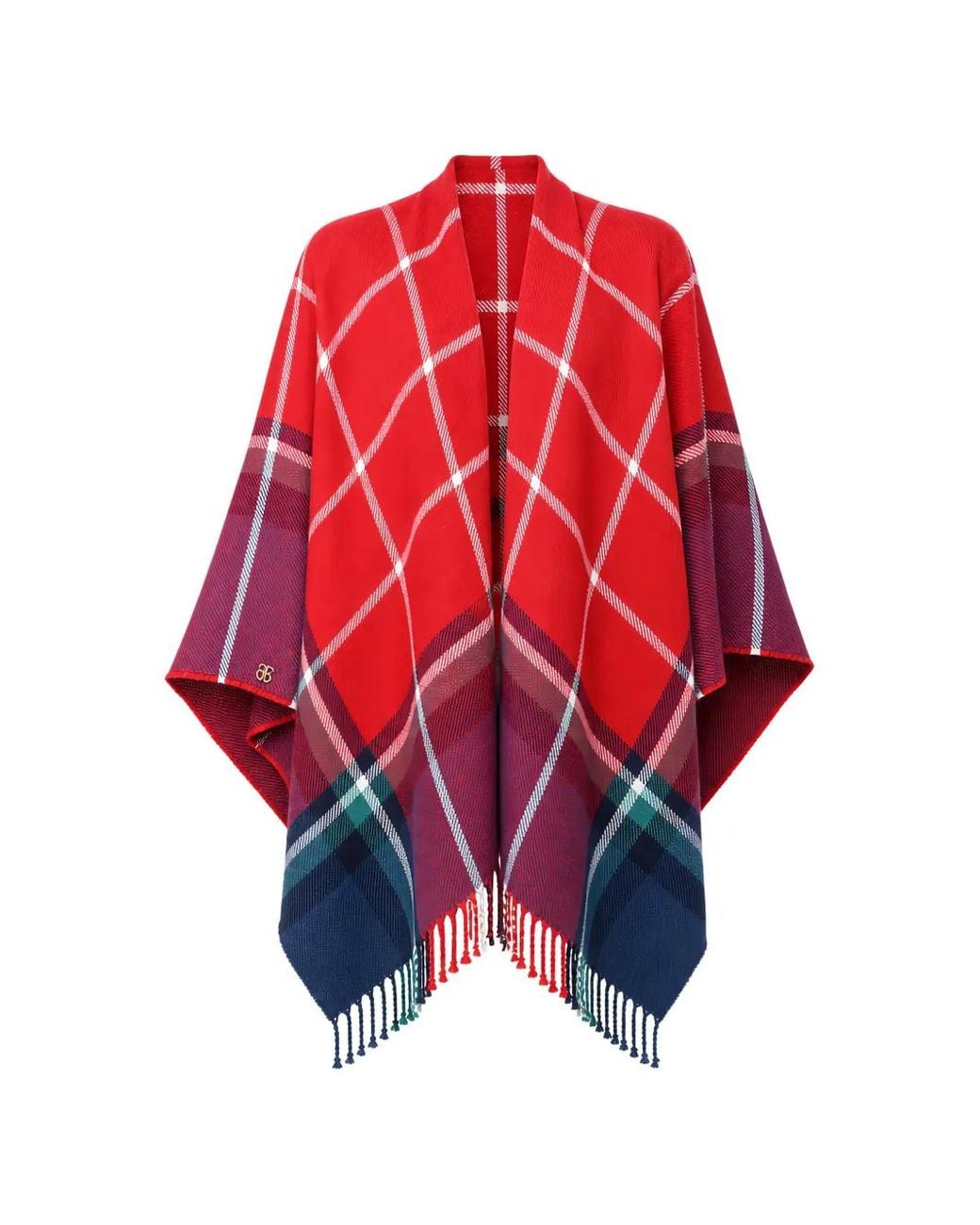 Benetton Geruite Cape in het Red