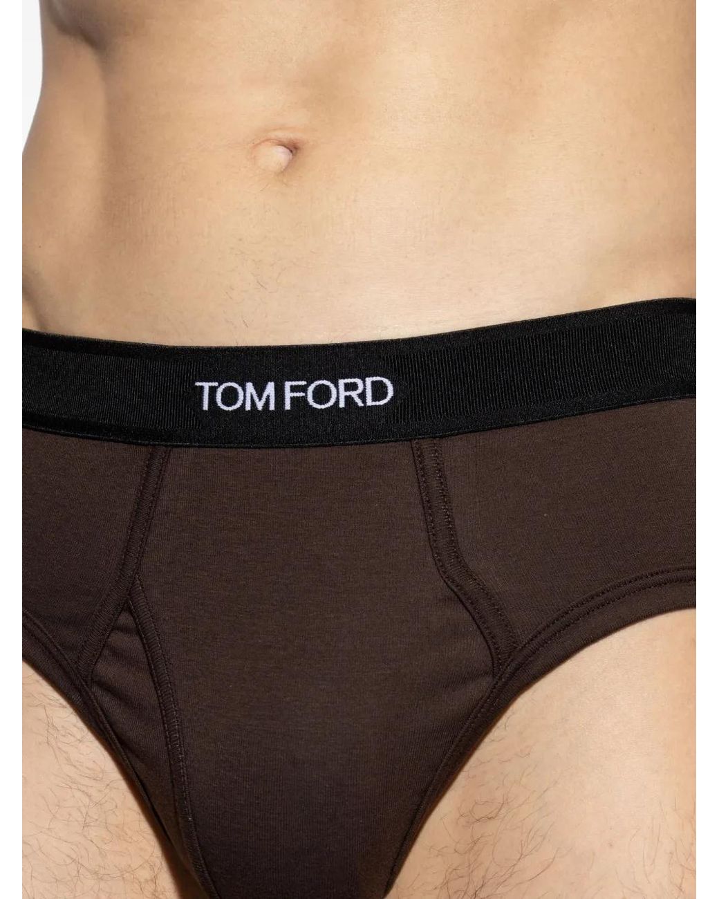 Tom Ford Black Branded-Waistband Briefs for men