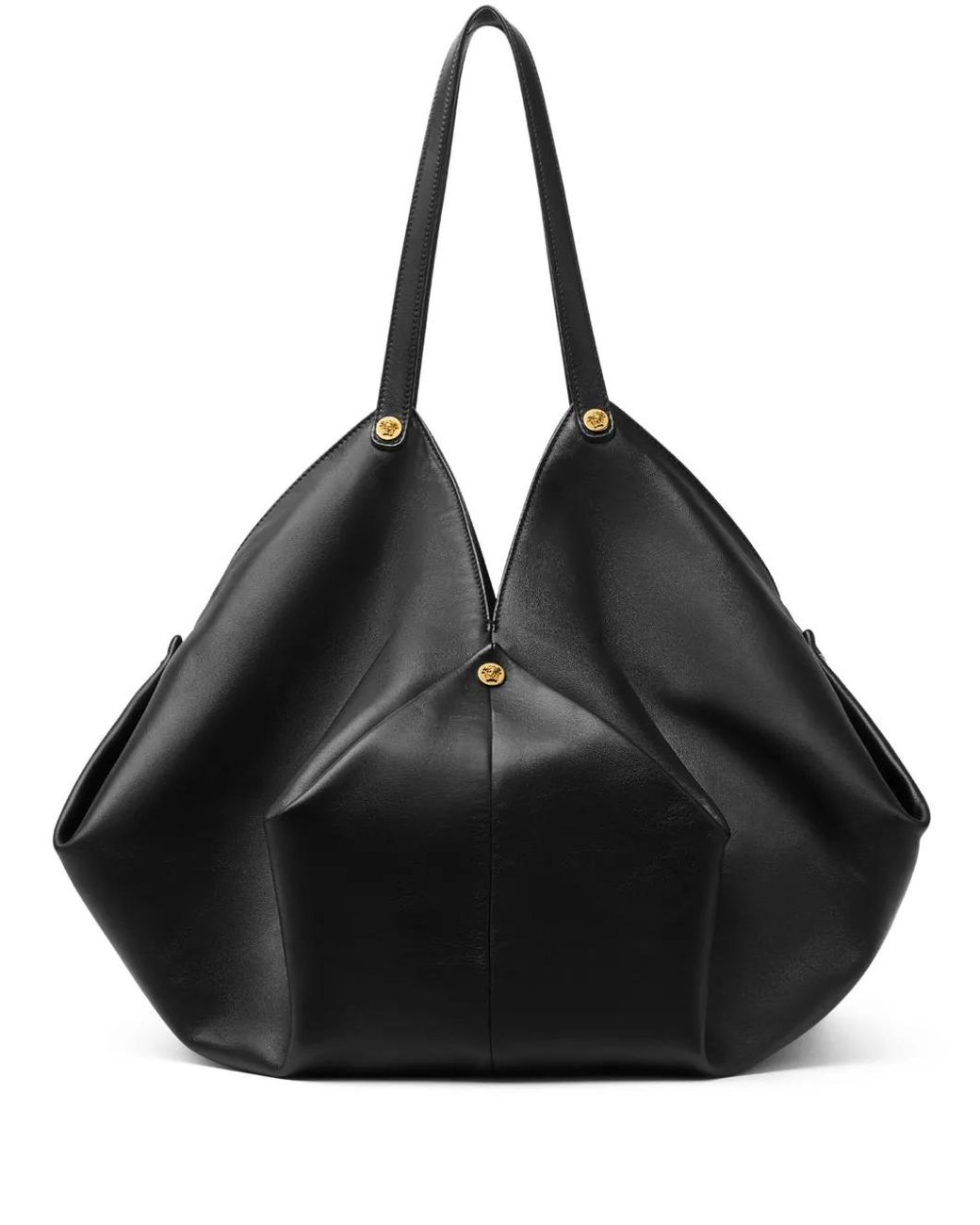 Versace Black Protea Large Nappa Shoulder Bag