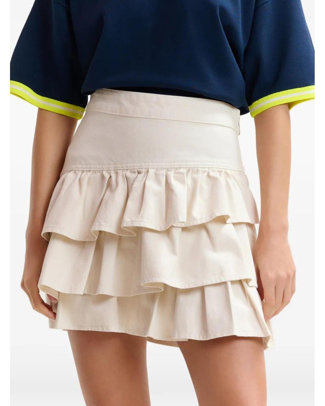 Essentiel Antwerp White Ruffled Mini Skirt