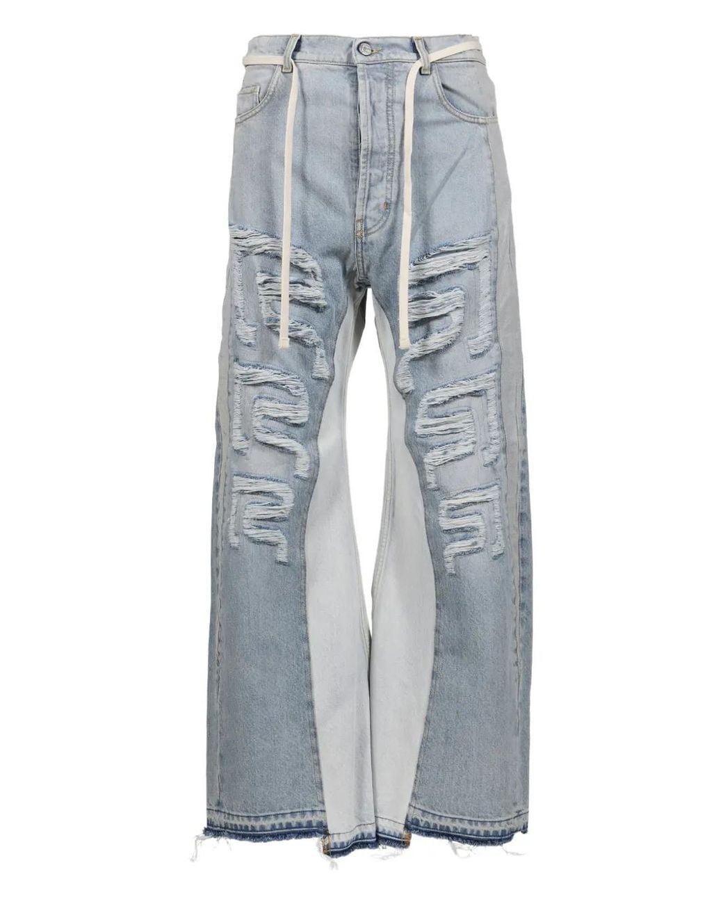 RRR123 Blue Distressed Jeans for men