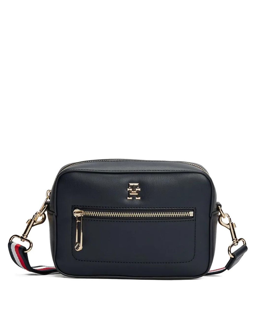 Tommy Hilfiger Blue Logo-Plaque Shoulder Bag