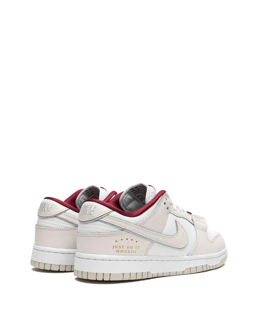 Nike White Dunk Low "Just Do It" Shoes