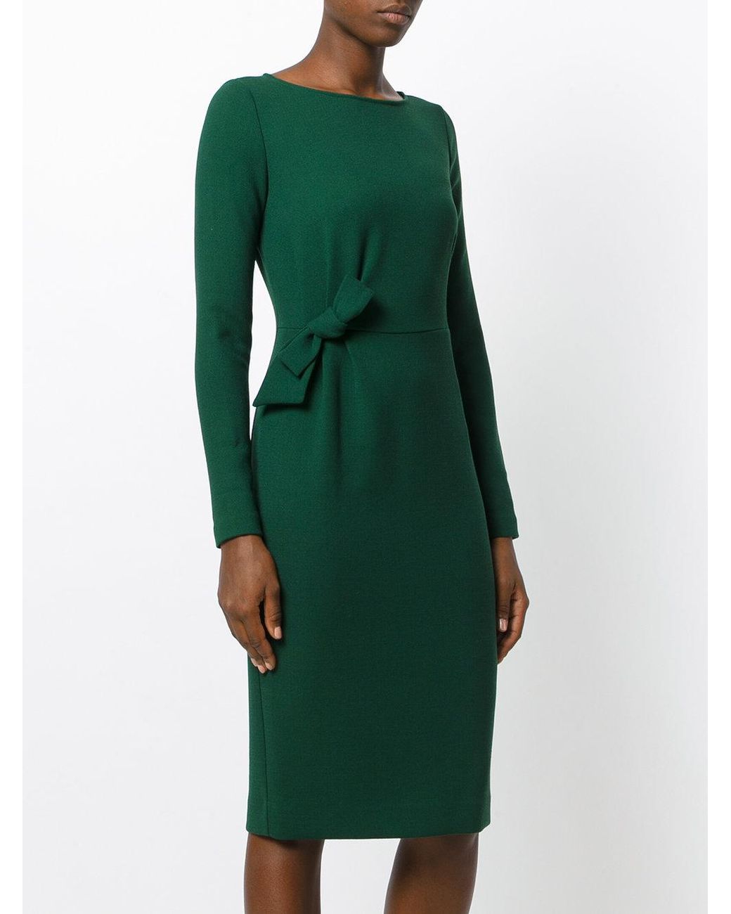 P.A.R.O.S.H. Bow Detail Dress in Green | Lyst
