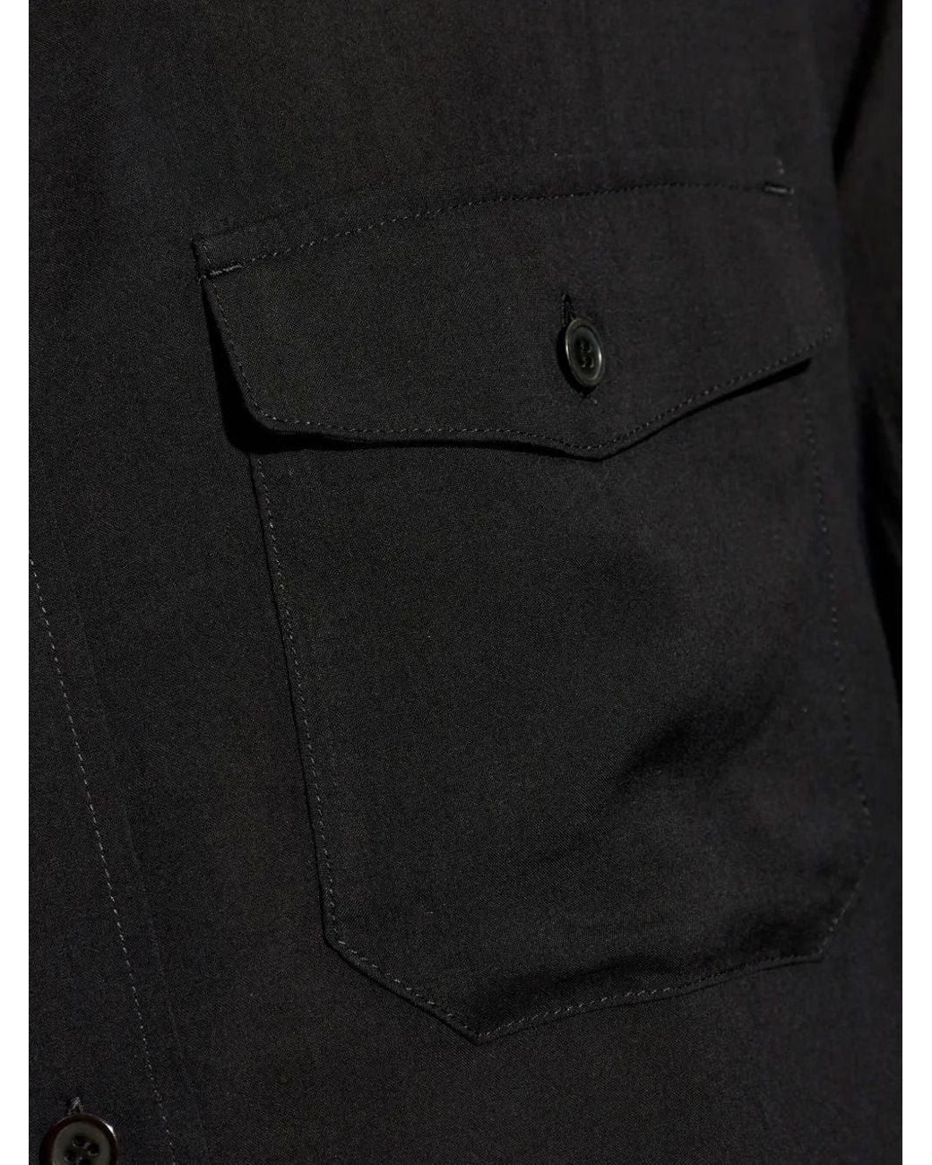 Yohji Yamamoto Black Layered-Collar Shirt for men