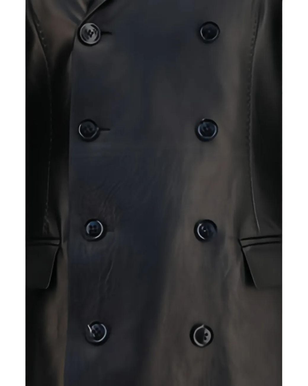 Tom Ford Black Double-Breasted Lambskin Coat
