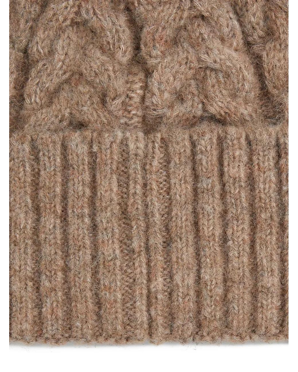 Karl Lagerfeld Brown K/Essential Cable Knit Beanie
