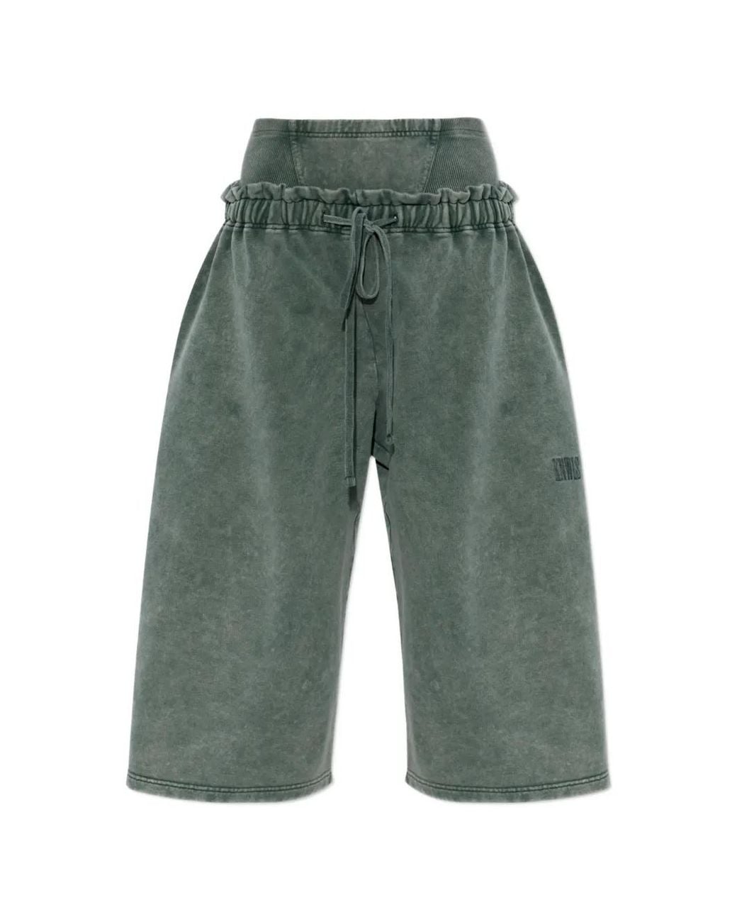 KNWLS Green Drawstring-Fastening Ruffled Track Pants