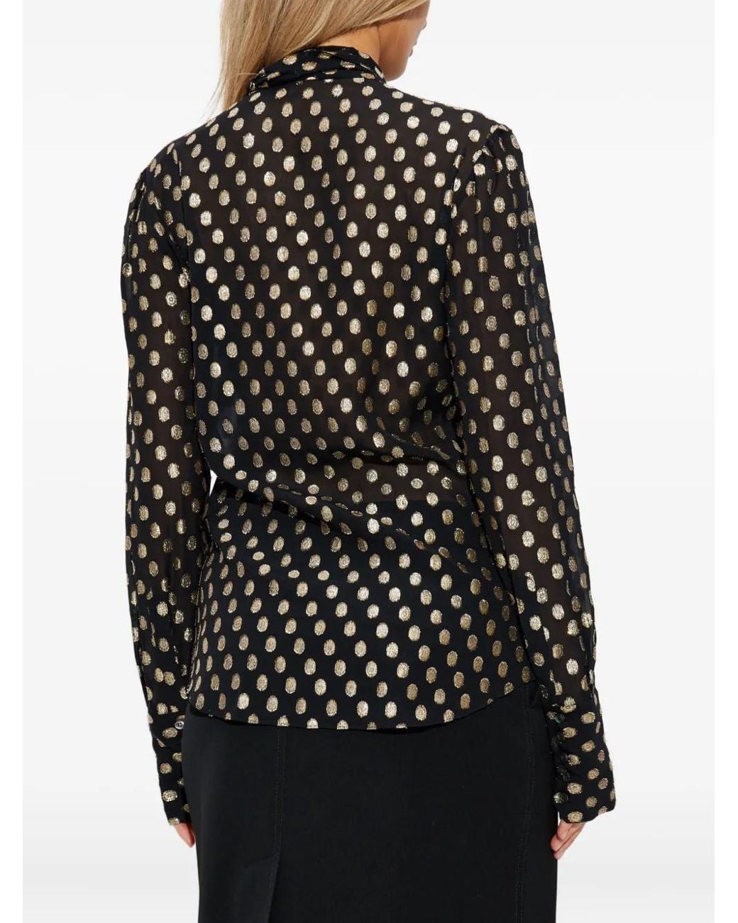 DSquared² Gestrikte Blouse Met Stippen in het Black