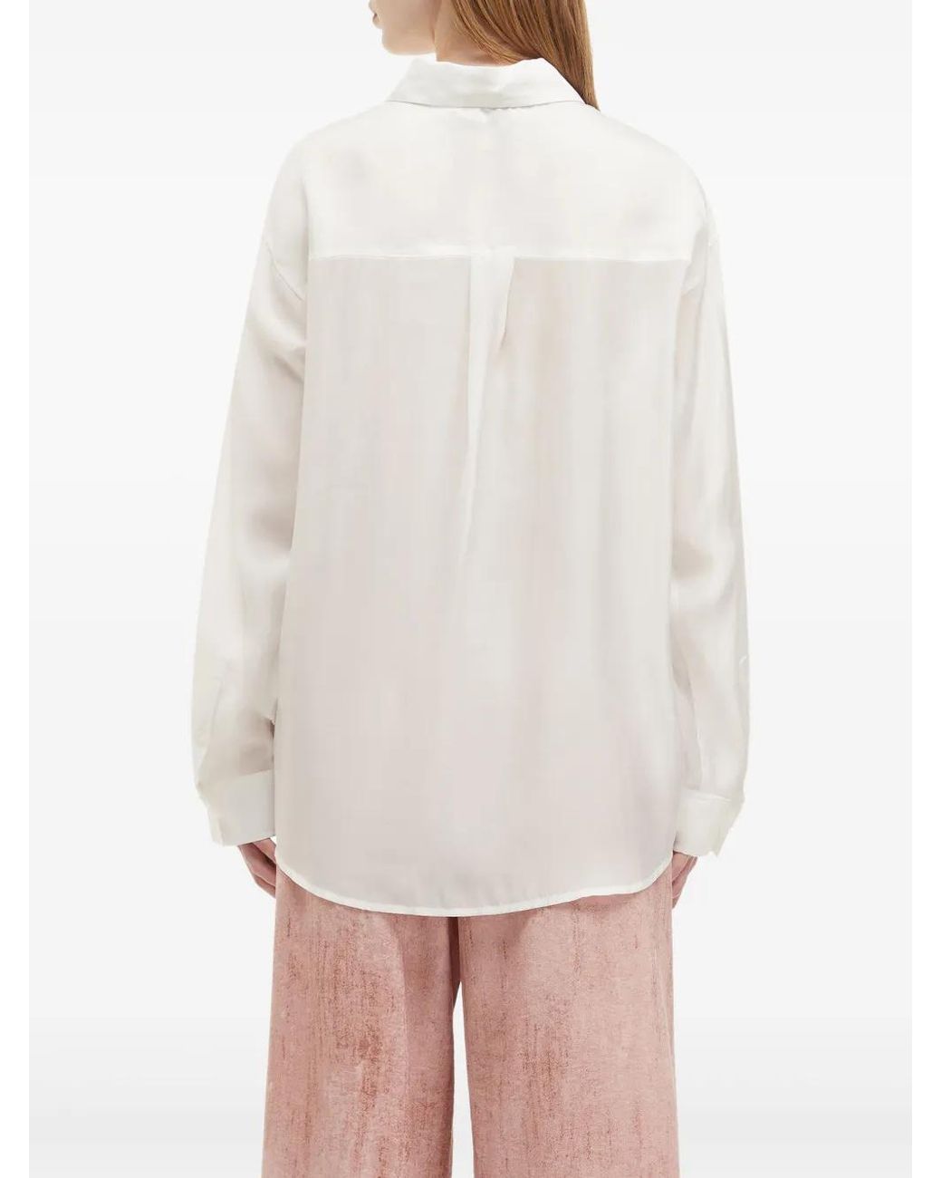 B+ AB White Tie-Detail Button-Up Shirt