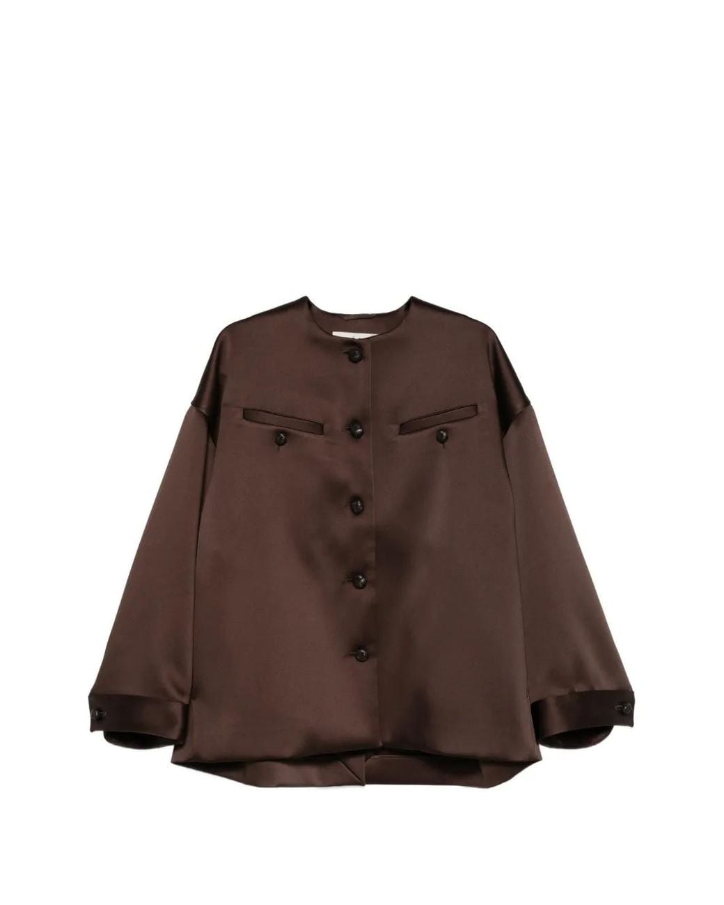 Rohe Brown Geknöpfte Jacke mit Brusttasche