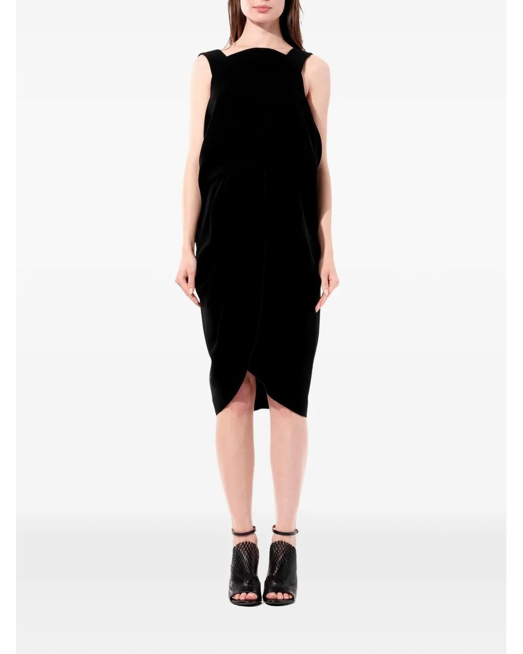 Balenciaga Black Open-Back Draped Dress