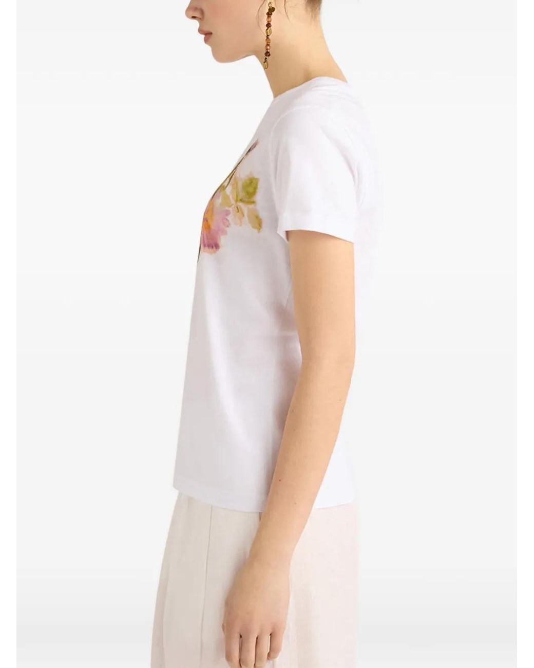Momoní White Querencia Floral-Print T-Shirt