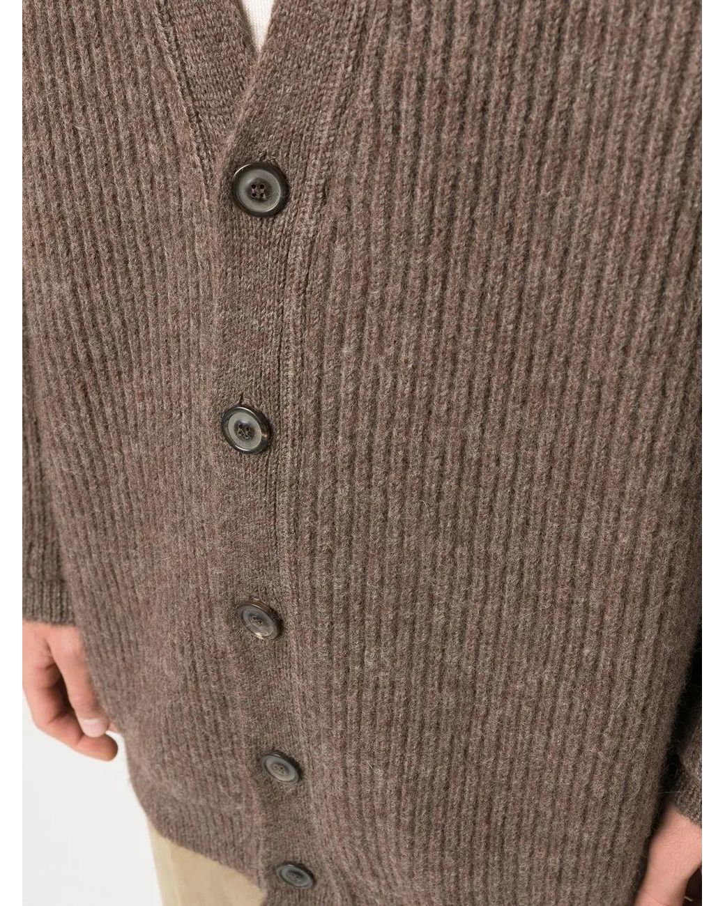 Maison Margiela Brown V-Neck Alpaca-Blend Cardigan for men