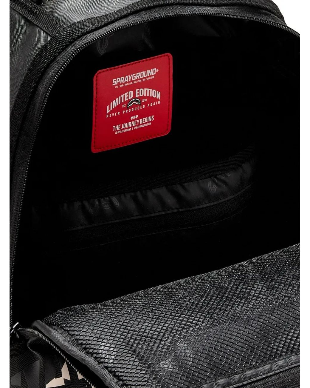 Sprayground Black Shark Central Infinity Mouth Graphic-Print Backpack for men