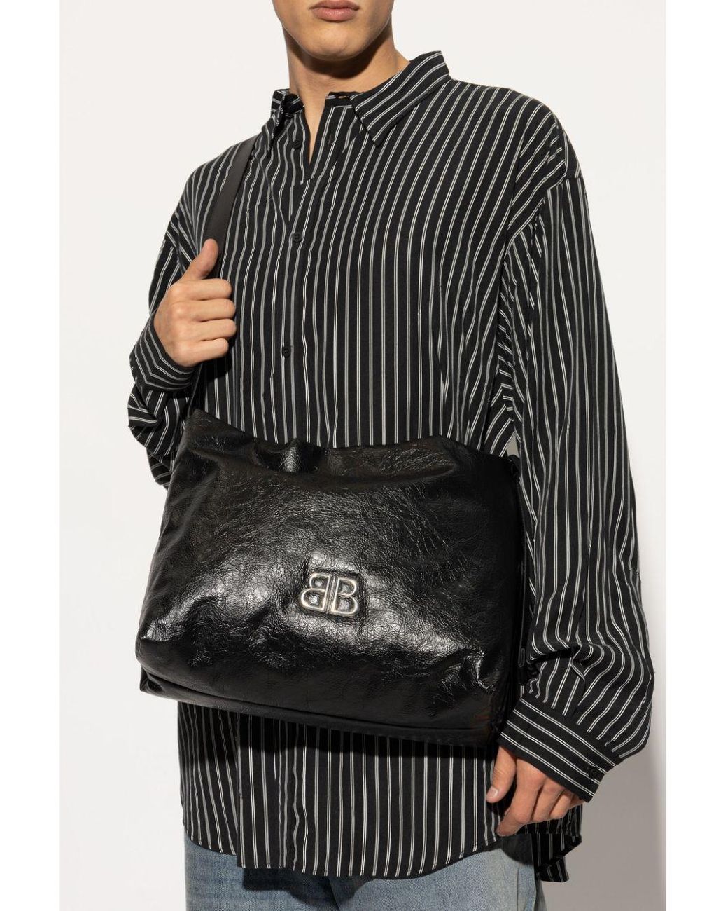 Balenciaga ブラック スモール Monaco East-West バッグ Men's Monaco East-west Hobo Bag Small in Black | Balenciaga US