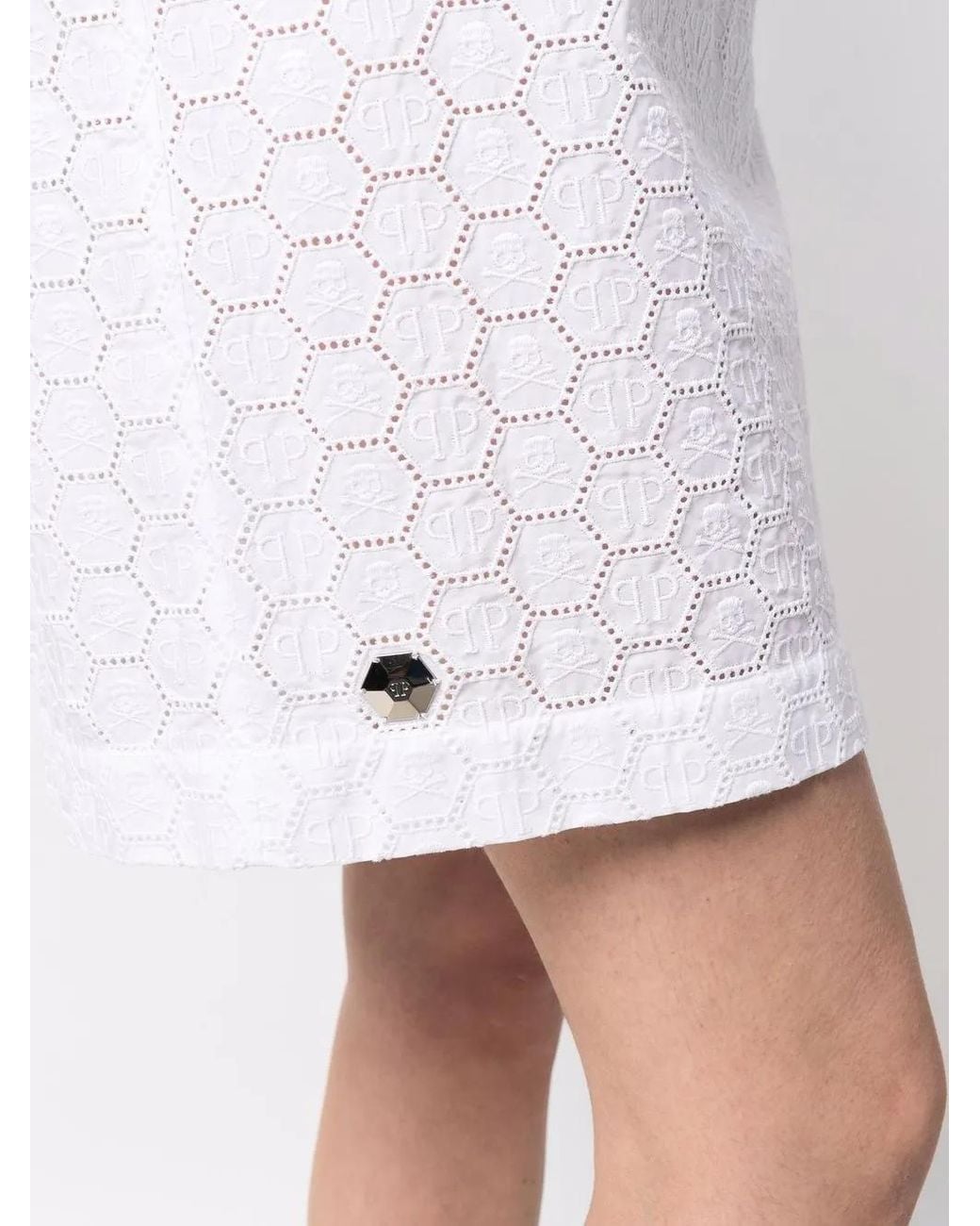 Philipp Plein Jurk Van Kant in het White