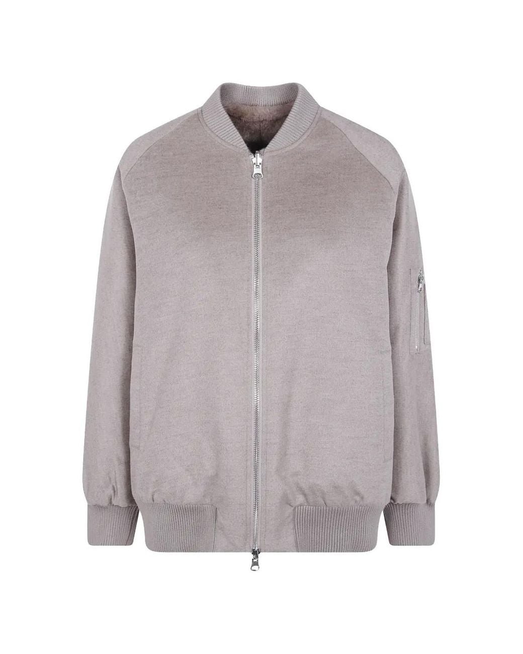 VALENTINI 1972 Gray Reversible Faux-Fur Bomber Jacket
