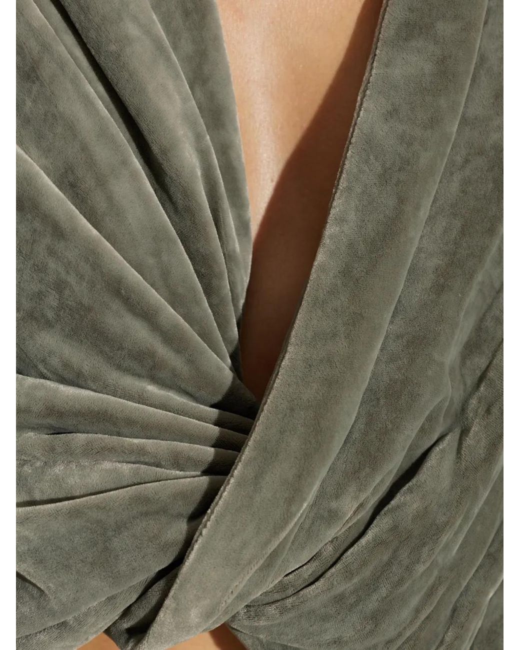 Rick Owens Green Knot-Detail Long-Sleeve Top