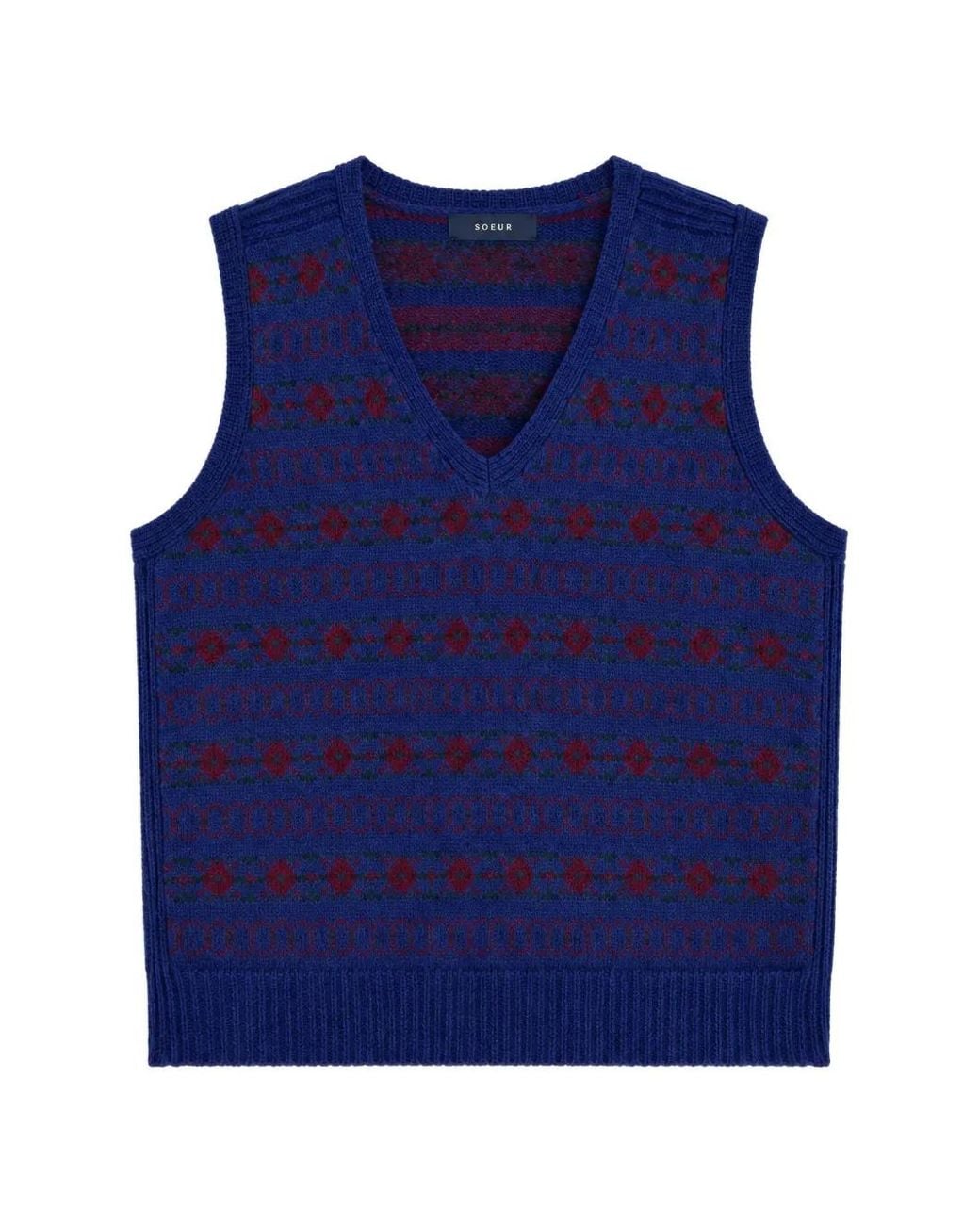 Soeur Blue Ileana V-Neck Sweater