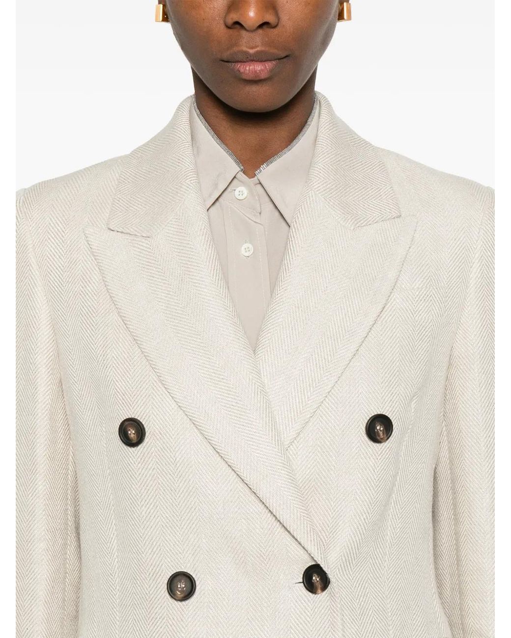 Brunello Cucinelli White Neutrals Jackets