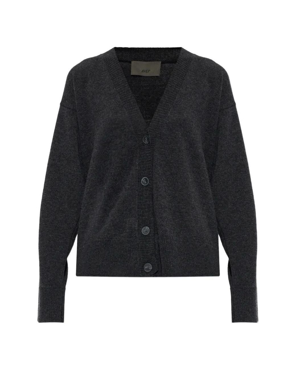 Akep Black V-Neck Button-Up Cardigan