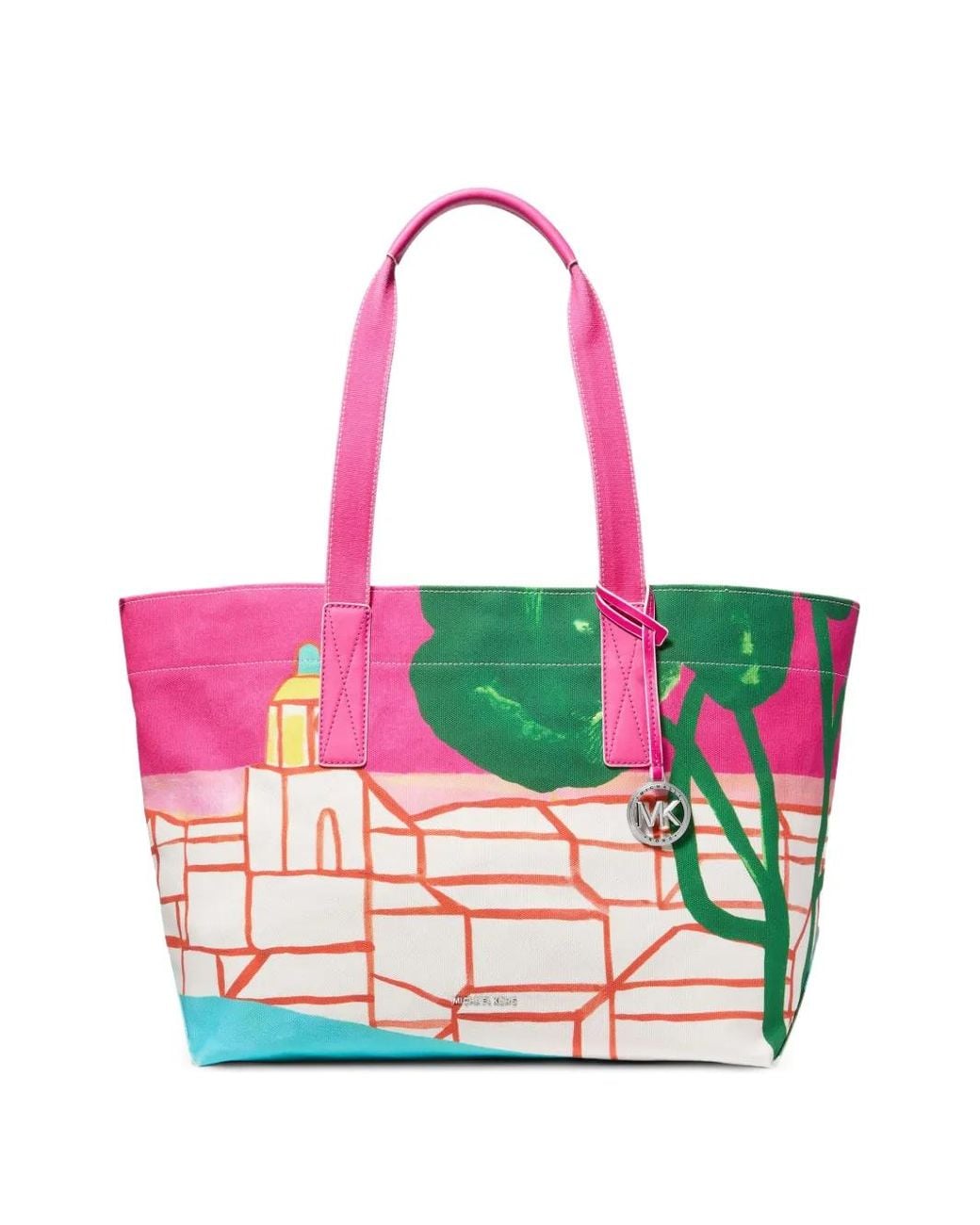 Michael Kors Pink Graphic-Print Tote Bag
