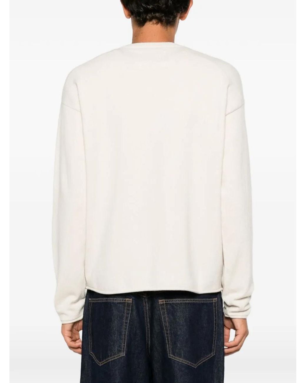 Extreme Cashmere White Paolo Dropped-Shoulder Sweater