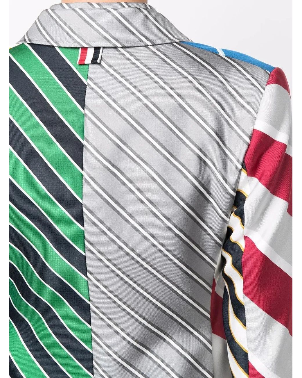 Thom Browne Blue Multi Stripe-Print Blazer