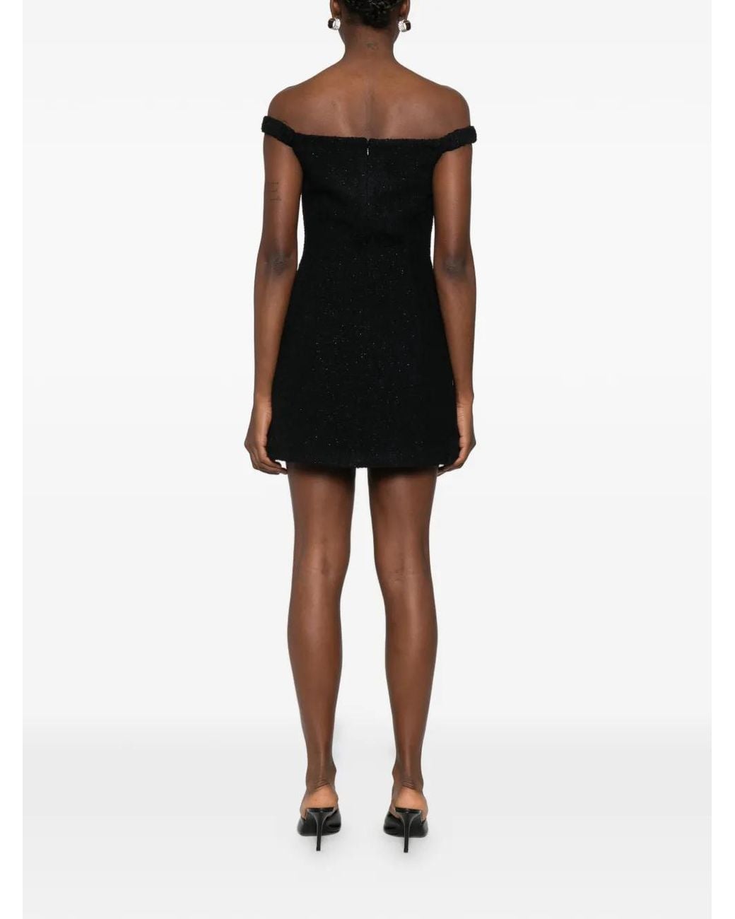 Self-Portrait Black V-Neck Mini Dress