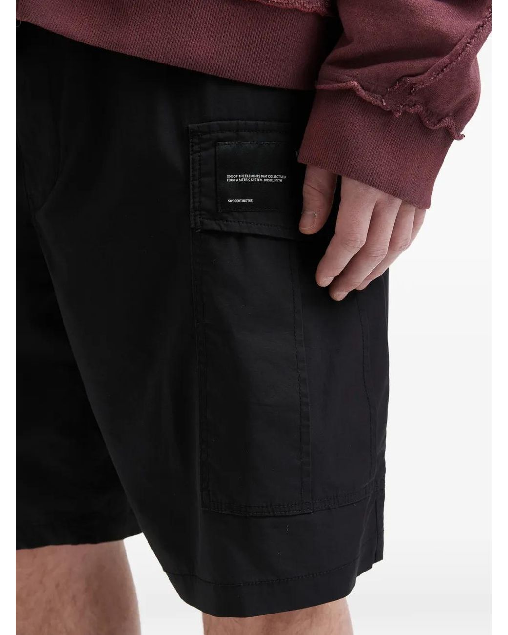 FIVE CM Black Cargo-Pocket Shorts for men