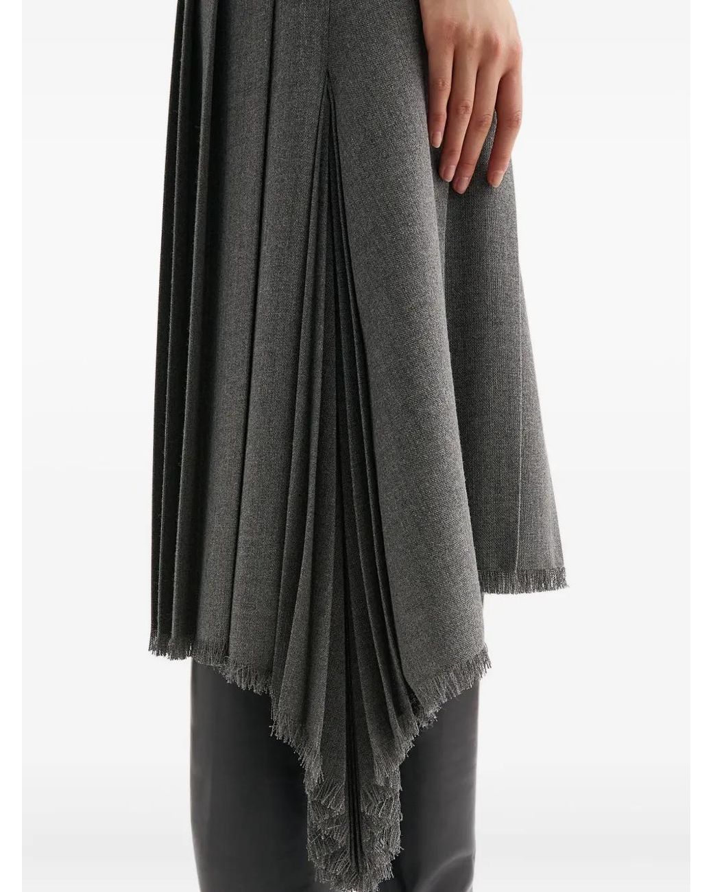 Jil Sander Midi-Plooirok in het Gray