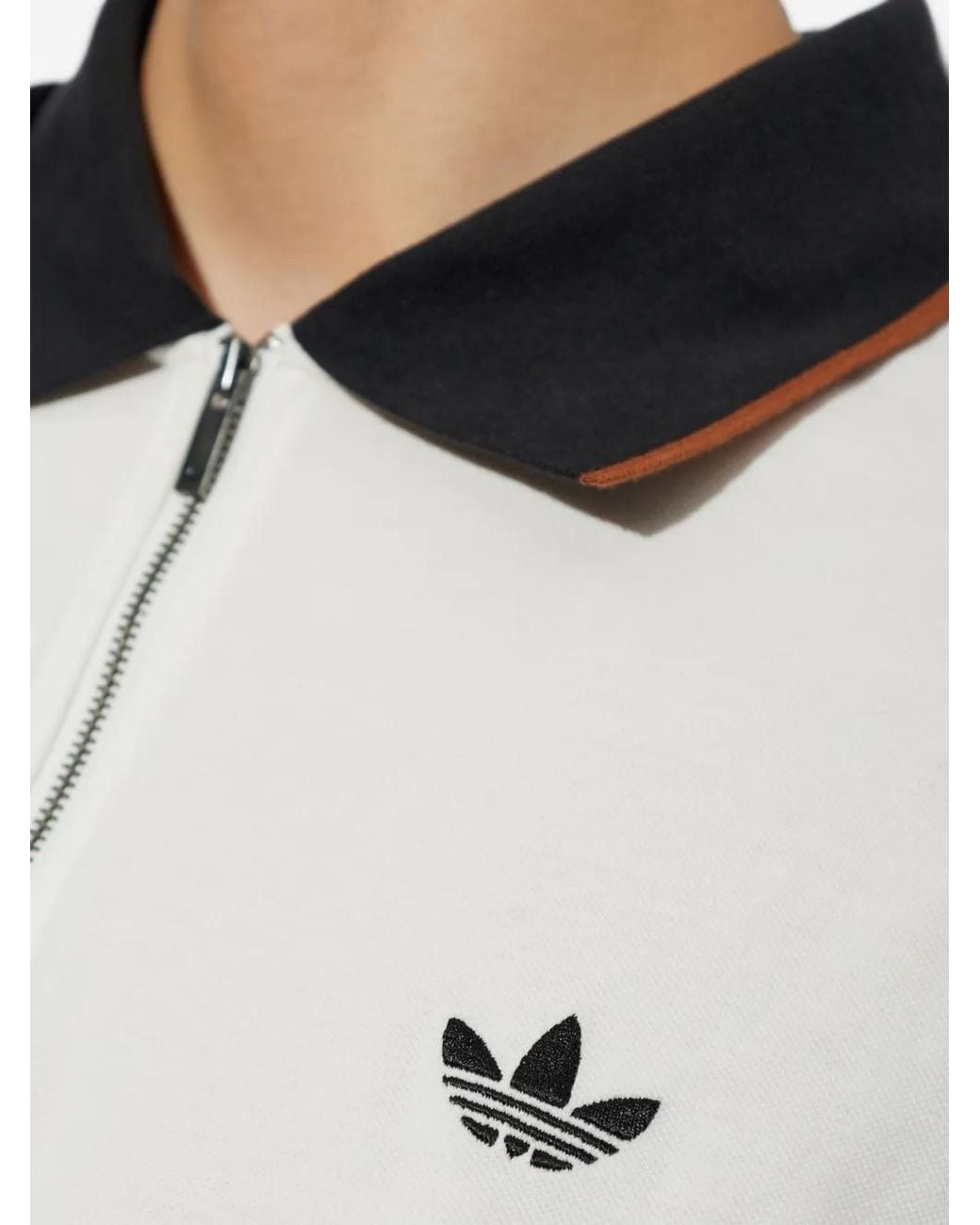 Adidas White Long-Sleeved Polo Shirt With 3-Stripe Engineered Rib for men