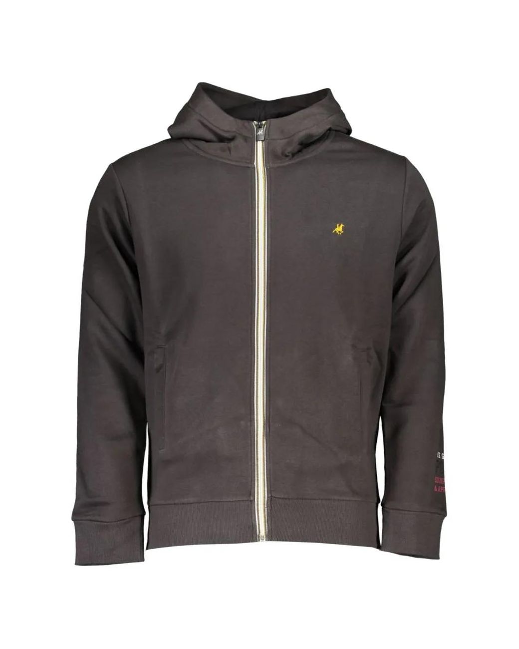 U.S. Grand Black Logo-Embroidered Zip-Up Hoodie for men