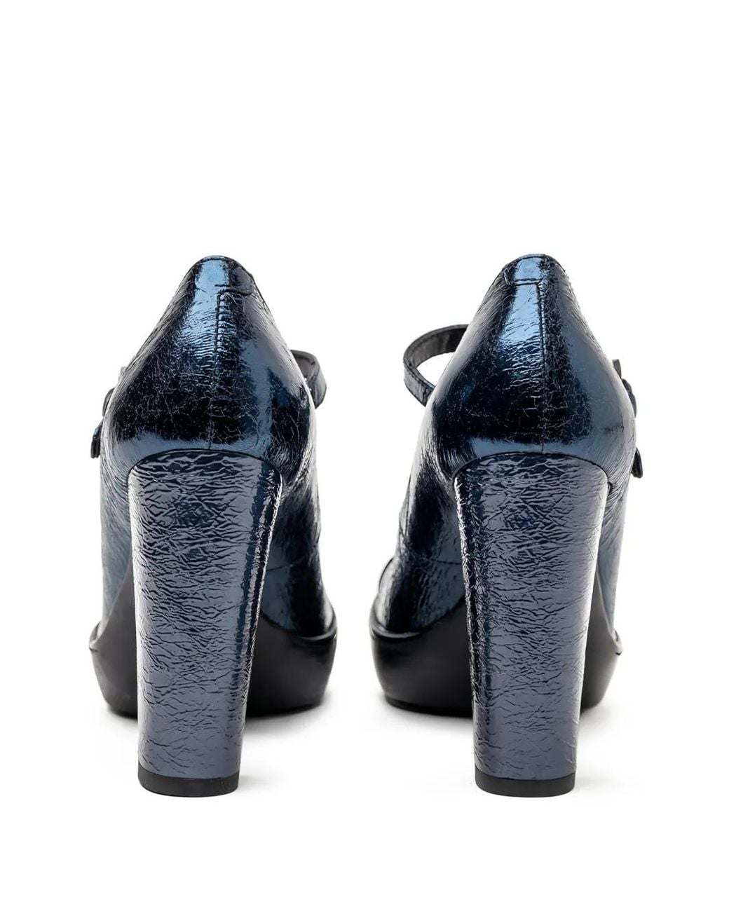 Hogan Blue Buckle-Strap Pumps