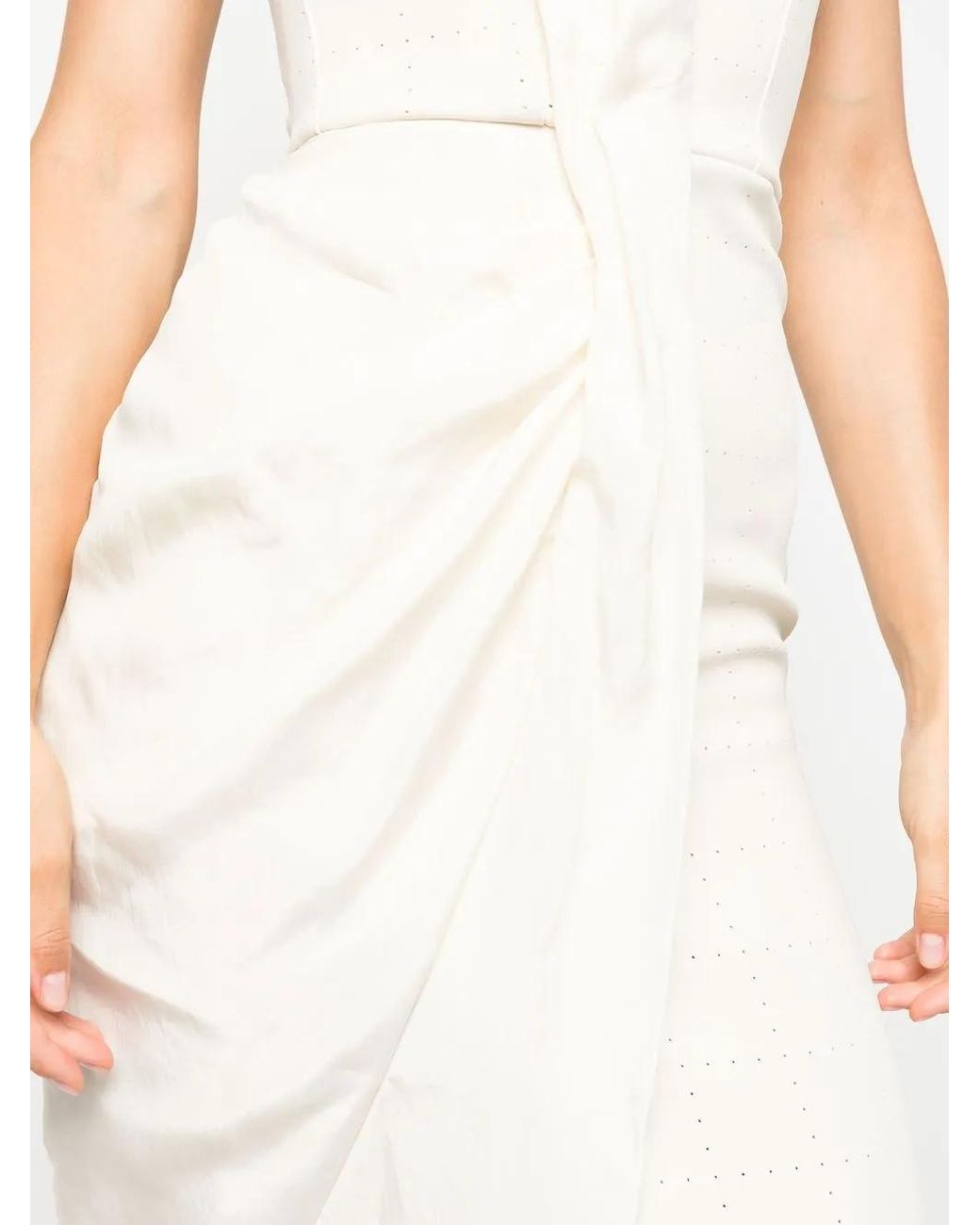 Maticevski White Strapless Draped Floor-Length Dress