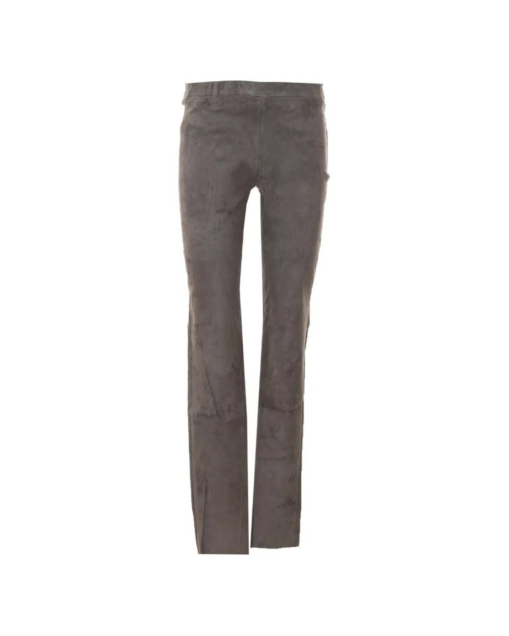 Arma Gray Suede Slim-Fit Trousers