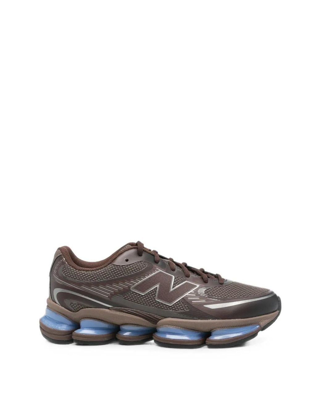 New Balance Gray Panelled Chunky-Sole Sneakers